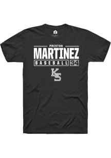 Preston Martinez  K-State Wildcats Black Rally NIL Stacked Box Short Sleeve T Shirt