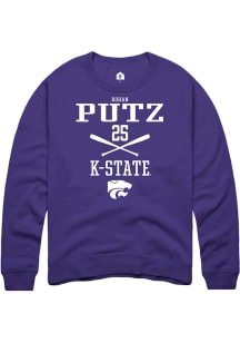 Rohan Putz  Rally K-State Wildcats Mens Purple NIL Sport Icon Long Sleeve Crew Sweatshirt