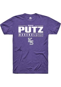 Rohan Putz  K-State Wildcats Purple Rally NIL Stacked Box Short Sleeve T Shirt
