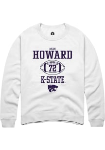 Ryan Howard  Rally K-State Wildcats Mens White NIL Sport Icon Long Sleeve Crew Sweatshirt