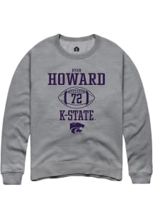 Ryan Howard  Rally K-State Wildcats Mens Graphite NIL Sport Icon Long Sleeve Crew Sweatshirt