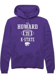 Ryan Howard  Rally K-State Wildcats Mens Purple NIL Sport Icon Long Sleeve Hoodie