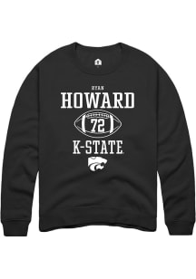 Ryan Howard  Rally K-State Wildcats Mens Black NIL Sport Icon Long Sleeve Crew Sweatshirt