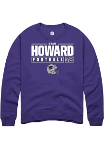 Ryan Howard  Rally K-State Wildcats Mens Purple NIL Stacked Box Long Sleeve Crew Sweatshirt