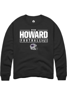 Ryan Howard  Rally K-State Wildcats Mens Black NIL Stacked Box Long Sleeve Crew Sweatshirt