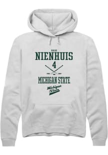 Nash Nienhuis  Rally Michigan State Spartans Mens White NIL Sport Icon Long Sleeve Hoodie