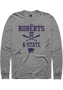 Sam Roberts  K-State Wildcats Graphite Rally NIL Sport Icon Long Sleeve T Shirt