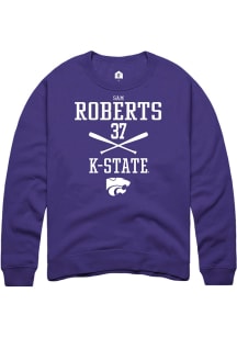 Sam Roberts  Rally K-State Wildcats Mens Purple NIL Sport Icon Long Sleeve Crew Sweatshirt