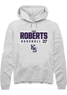 Sam Roberts  Rally K-State Wildcats Mens White NIL Stacked Box Long Sleeve Hoodie