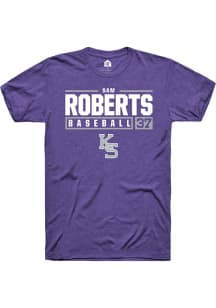 Sam Roberts  K-State Wildcats Purple Rally NIL Stacked Box Short Sleeve T Shirt