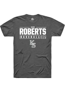 Sam Roberts  K-State Wildcats Dark Grey Rally NIL Stacked Box Short Sleeve T Shirt