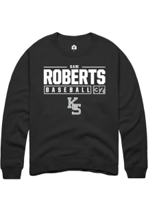 Sam Roberts  Rally K-State Wildcats Mens Black NIL Stacked Box Long Sleeve Crew Sweatshirt