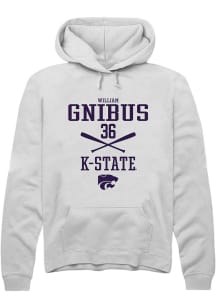 William Gnibus  Rally K-State Wildcats Mens White NIL Sport Icon Long Sleeve Hoodie
