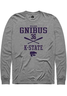William Gnibus  K-State Wildcats Graphite Rally NIL Sport Icon Long Sleeve T Shirt