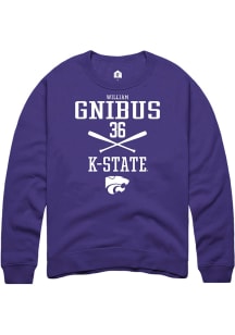 William Gnibus  Rally K-State Wildcats Mens Purple NIL Sport Icon Long Sleeve Crew Sweatshirt