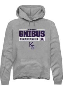 William Gnibus  Rally K-State Wildcats Mens Graphite NIL Stacked Box Long Sleeve Hoodie