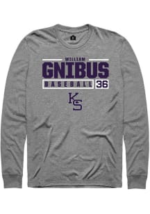 William Gnibus  K-State Wildcats Graphite Rally NIL Stacked Box Long Sleeve T Shirt