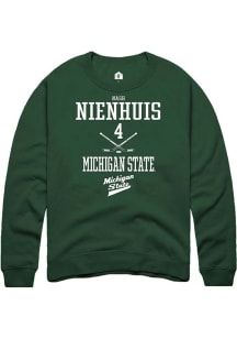 Nash Nienhuis  Rally Michigan State Spartans Mens Green NIL Sport Icon Long Sleeve Crew Sweatshi..