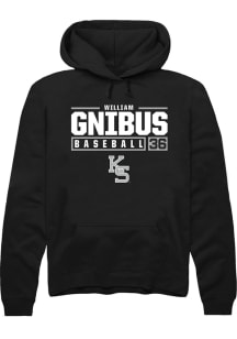 William Gnibus  Rally K-State Wildcats Mens Black NIL Stacked Box Long Sleeve Hoodie