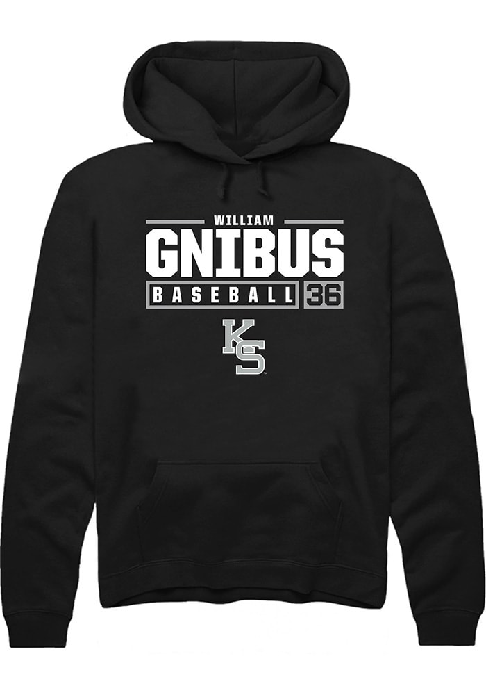 William Gnibus Rally K-State Wildcats Mens Black NIL Stacked Box Long Sleeve Hoodie