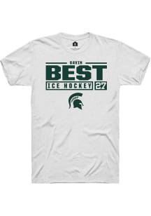 Gavin Best  Michigan State Spartans White Rally NIL Stacked Box Short Sleeve T Shirt