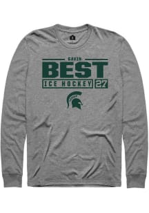Gavin Best  Michigan State Spartans Grey Rally NIL Stacked Box Long Sleeve T Shirt