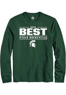Gavin Best  Michigan State Spartans Green Rally NIL Stacked Box Long Sleeve T Shirt