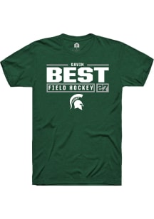 Gavin Best  Michigan State Spartans Green Rally NIL Stacked Box Short Sleeve T Shirt