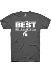 Gavin Best  Michigan State Spartans Grey Rally NIL Stacked Box Short Sleeve T Shirt