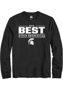 Gavin Best  Michigan State Spartans Black Rally NIL Stacked Box Long Sleeve T Shirt