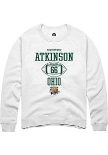 Christophe Atkinson  Rally Ohio Bobcats Mens White NIL Sport Icon Long Sleeve Crew Sweatshirt