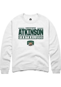 Christophe Atkinson  Rally Ohio Bobcats Mens White NIL Stacked Box Long Sleeve Crew Sweatshirt