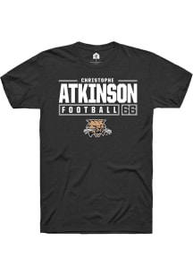 Christophe Atkinson  Ohio Bobcats Black Rally NIL Stacked Box Short Sleeve T Shirt