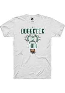 CJ Doggette  Ohio Bobcats White Rally NIL Sport Icon Short Sleeve T Shirt