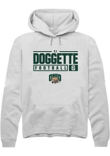 CJ Doggette  Rally Ohio Bobcats Mens White NIL Stacked Box Long Sleeve Hoodie