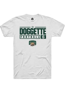 CJ Doggette  Ohio Bobcats White Rally NIL Stacked Box Short Sleeve T Shirt