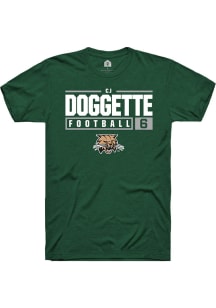 CJ Doggette  Ohio Bobcats Green Rally NIL Stacked Box Short Sleeve T Shirt