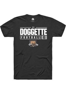 CJ Doggette  Ohio Bobcats Black Rally NIL Stacked Box Short Sleeve T Shirt