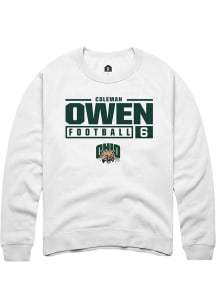 Coleman Owen  Rally Ohio Bobcats Mens White NIL Stacked Box Long Sleeve Crew Sweatshirt