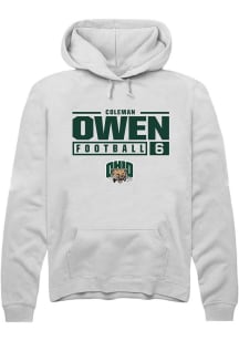 Coleman Owen  Rally Ohio Bobcats Mens White NIL Stacked Box Long Sleeve Hoodie