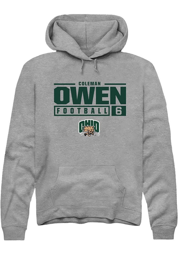 Coleman Owen  Rally Ohio Bobcats Mens Graphite NIL Stacked Box Long Sleeve Hoodie