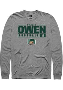 Coleman Owen  Ohio Bobcats Grey Rally NIL Stacked Box Long Sleeve T Shirt