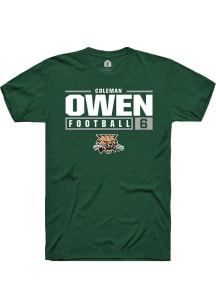 Coleman Owen  Ohio Bobcats Green Rally NIL Stacked Box Short Sleeve T Shirt