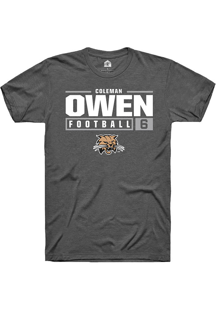 Coleman Owen  Ohio Bobcats Dark Grey Rally NIL Stacked Box Short Sleeve T Shirt