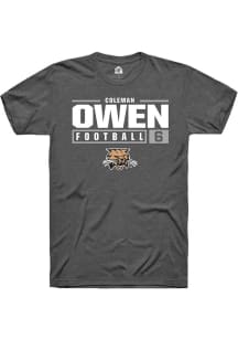 Coleman Owen  Ohio Bobcats Dark Grey Rally NIL Stacked Box Short Sleeve T Shirt