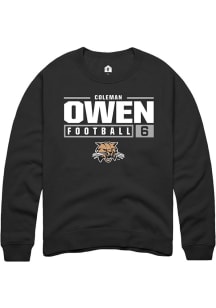 Coleman Owen  Rally Ohio Bobcats Mens Black NIL Stacked Box Long Sleeve Crew Sweatshirt