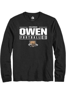 Coleman Owen  Ohio Bobcats Black Rally NIL Stacked Box Long Sleeve T Shirt