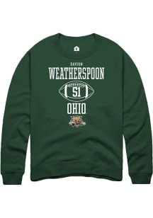 Davion Weatherspoon  Rally Ohio Bobcats Mens Green NIL Sport Icon Long Sleeve Crew Sweatshirt