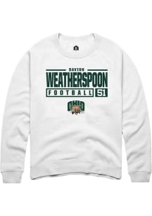 Davion Weatherspoon  Rally Ohio Bobcats Mens White NIL Stacked Box Long Sleeve Crew Sweatshirt