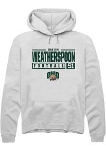 Davion Weatherspoon  Rally Ohio Bobcats Mens White NIL Stacked Box Long Sleeve Hoodie